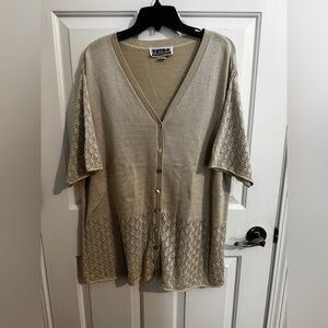 Retro by Renaissance Vintage Lace Knit Button Up Cardigan Plus Size 3X